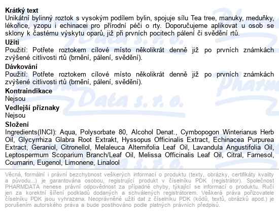 Swissmedicus Oparystop Bylinné Sérum 10ml - popis