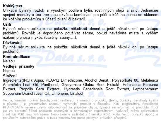 Swissmedicus Plísněstop Bylinné Sérum 10ml - popis