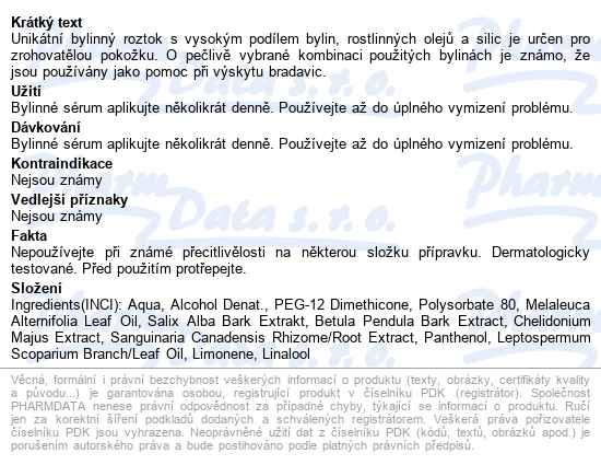 Swissmedicus Bradavicestop Bylinné Sérum 10ml - popis