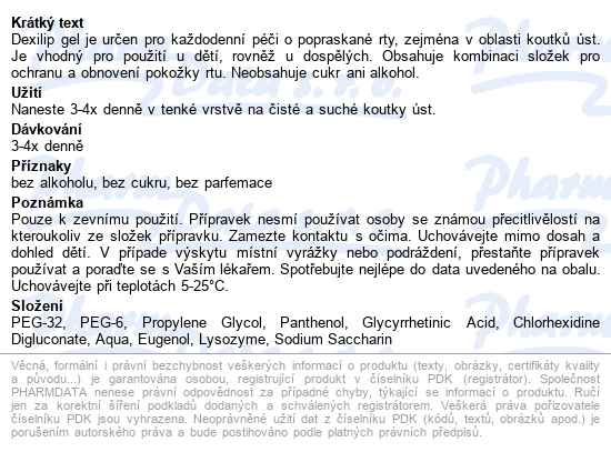Dexilip Gel 7ml - popis