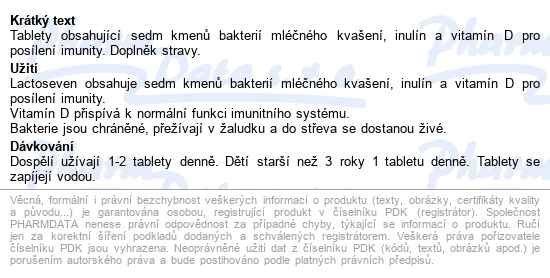Lactoseven Tbl.100+20 - popis