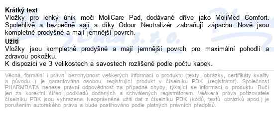 Vložky Absorpční Molicare Pad 3 Kapky Midi 481ml,30ks - popis