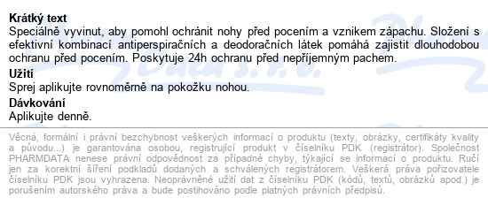 Peo Antiperspirant Deo Sprej Na Nohy 150ml - popis