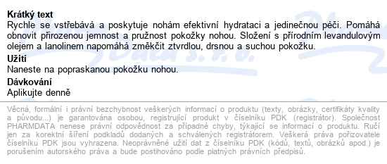 Peo Hydratační Krém Na Nohy 100ml - popis