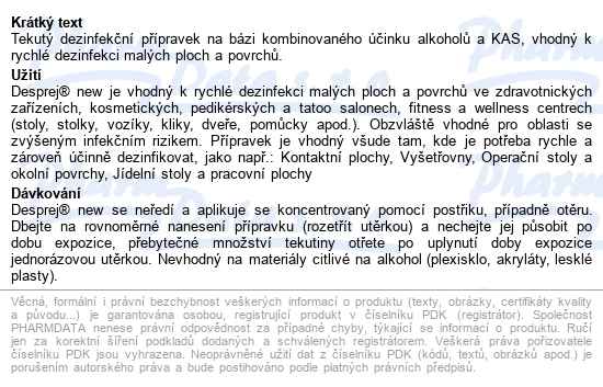 Desprej 5l New Schülke - popis