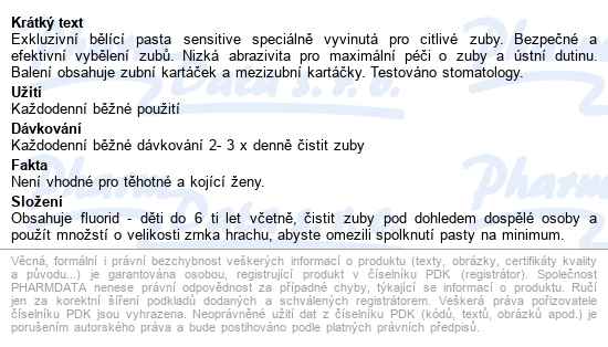 White Glo Sensitive Bělící Zubní Pasta 150g - popis