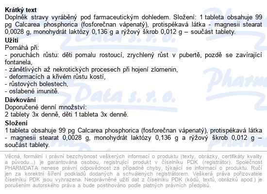 Calcarea Phosphorica Akh Tbl.60 - popis