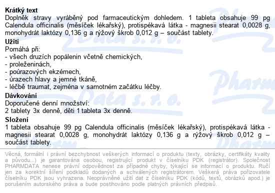 Calendula Officinalis Akh Tbl.60 - popis
