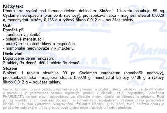 Cyclamen Akh Tbl.60 - popis