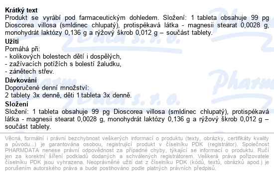 Dioscorea Villosa Akh Tbl.60 - popis