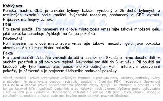 Herbamedicus Koňská Mast S Cbd Hřejivá 200ml - popis