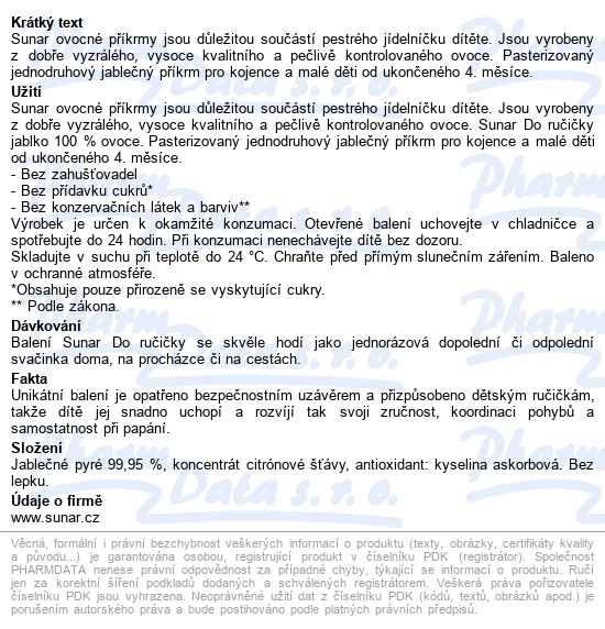 Sunar Do Ručičky Jablko 100g - popis