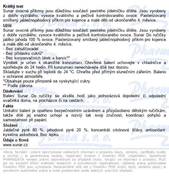Sunar Do Ručičky Jablko-jahoda 100g - popis