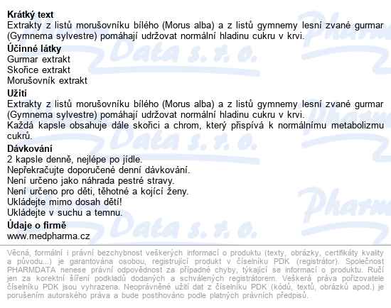 Medpharma Gurmar Gymnema Cps.67 - popis