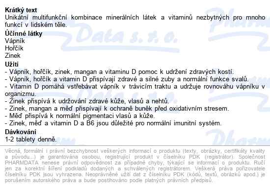 Walmark Váp-hoř-zinek Osteo Tbl.90 - popis