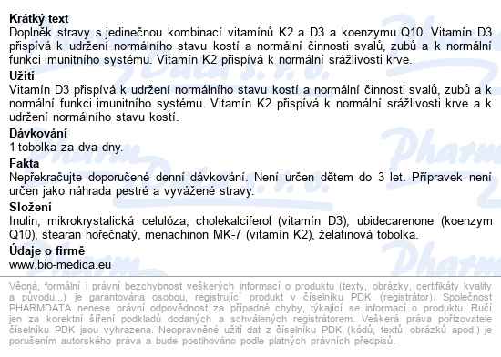Vitamín K2+d3+q10 Tobolek 60 - popis