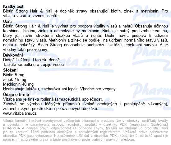Biotin Strong Hair&nail Tbl.60 - popis