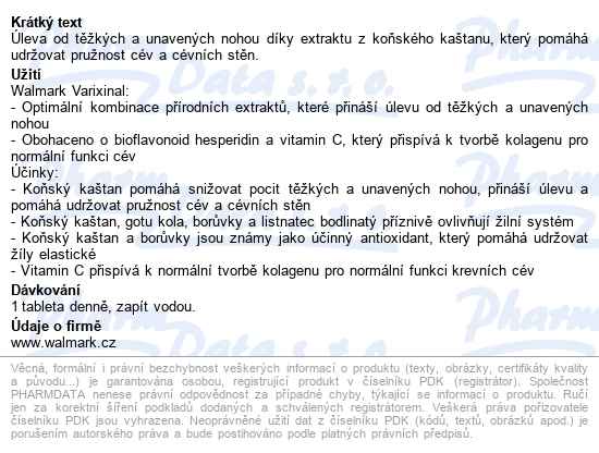 Walmark Varixinal Tbl.60 - popis