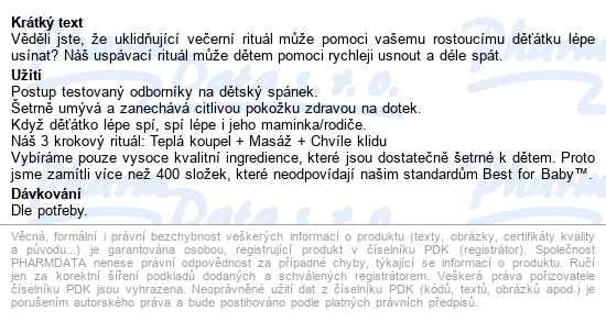 Johnsons Bedtime Mycí Gel Pro Dobré Spaní 500ml - popis