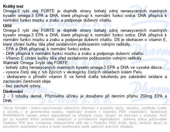 Walmark Omega-3 Rybí Olej 1000mg Tobolek 90 - popis