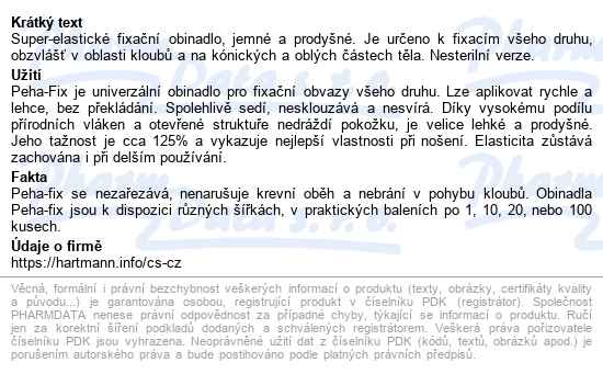 Obinadlo Elastické Fixační Peha Fix 12cmx4m,v napn.stavu jednotl.v celofánu,1ks - popis