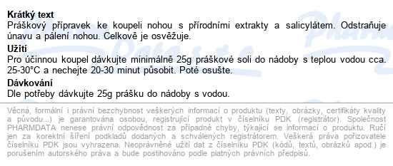 Ozal Karlovarská Koupel Nohou 250g - popis