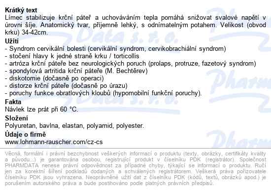 Cellacare Cervical Classic, Vel. 1,2,3, Výška 7,5/9/11cm anatomický krční límec - popis