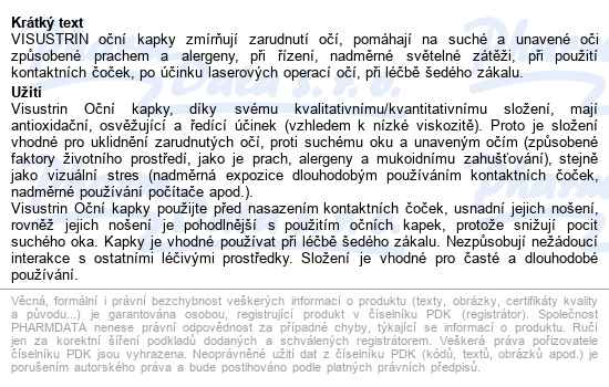 Visustrin Oční Kapky 10 Ampulí - popis