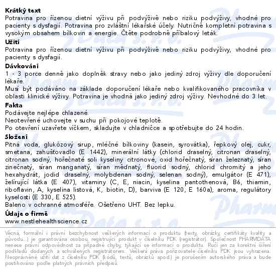 Resource Dessert 2,0 Broskvová Příchuť perorální roztok 4x125g - popis