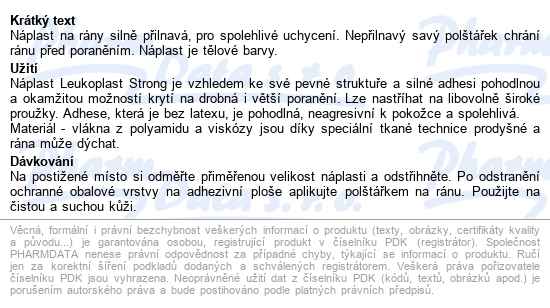 Leukoplast Strong Náplast Pevná/role 6cmx1m - popis