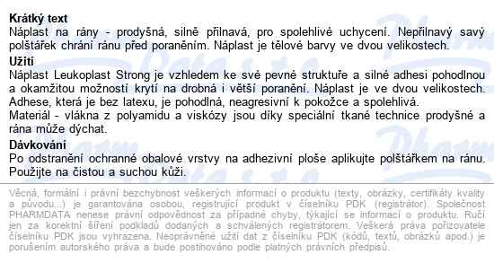 Leukoplast Strong Náplast Pevná 2 Vel. 20ks - popis