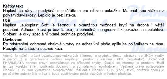 Leukoplast Soft Náplast Citlivá 2 Vel. 20ks - popis