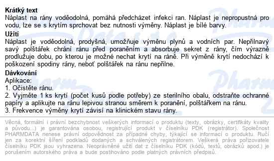 Leukoplast Aqua Pro Náplast Voděodol.38x63mm 10ks - popis