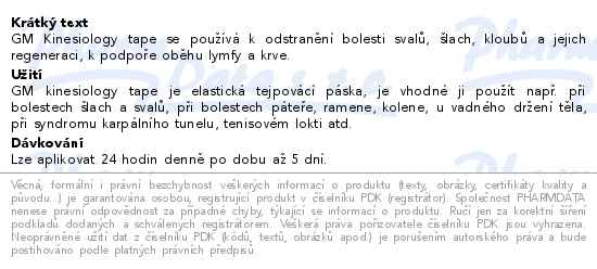 GM kinesiology tape 5cmx5m oranžový - popis