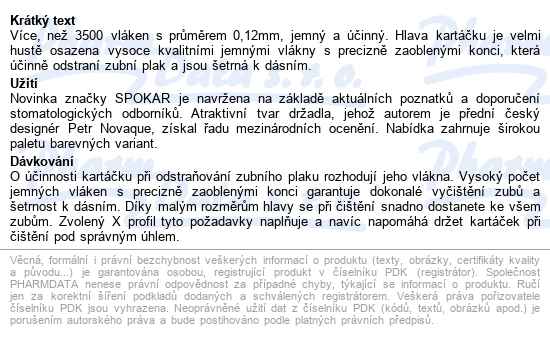 Spokar X Supersoft zubní kartáček 1ks - popis