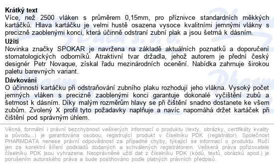 Spokar X Soft zubní kartáček 1ks - popis