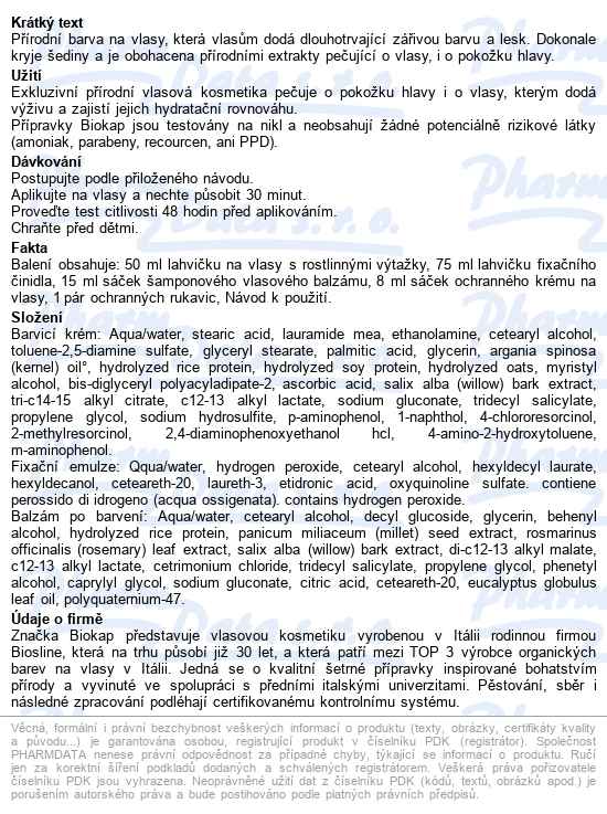 Biokap Nutricolor delicato 1.0 Černá přírodní barva na vlasy 140 ml - popis