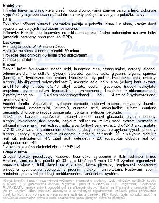 Biokap Nutricolor delicato 4.0 Hnědá přirozená barva na vlasy 140 ml - popis