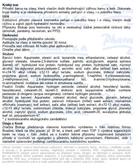 Biokap Nutricolor delicato 5.0 Kaštanová přírodní světlá barva na vlasy 140 ml - popis