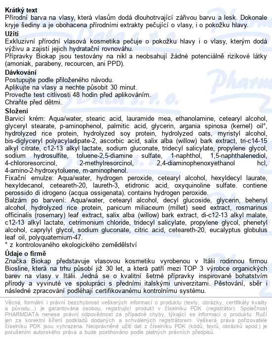 Biokap Nutricolor delicato 5.50 Hnědá - světlý mahagon barva na vlasy 140 ml - popis