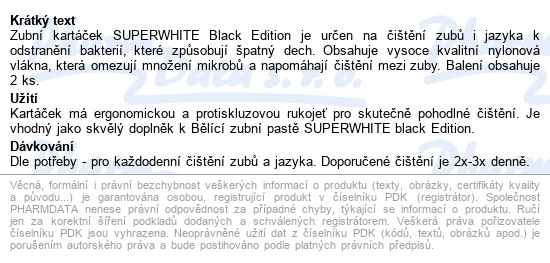 Superwhite Black Edition Zubní Kartáček Medium 2ks - popis