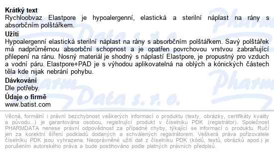 Elastpore+pad Náplast Samolep.sterilní 5x7cm 1ks - popis