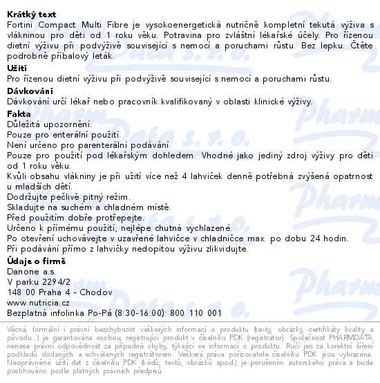 Fortini Compact Multi Fibre Neutral perorální roztok 4x125ml - popis