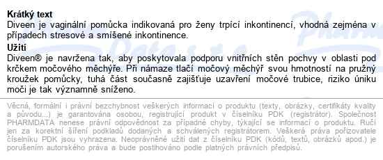 Diveen inkontinenční pomůcka, small 5 ks - popis