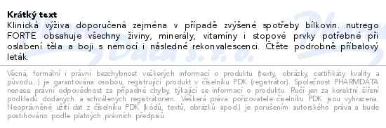 Nutrego Forte S příchutí cappuccino perorální roztok 12x330ml - popis