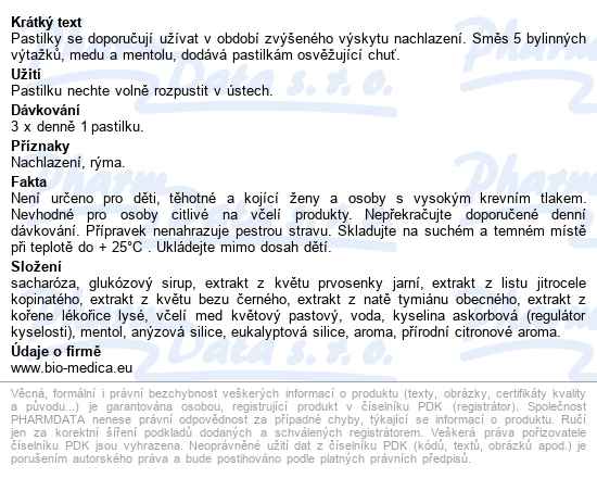 Bitusilky Bylinné Pastilky S Medem 15+2ks - popis