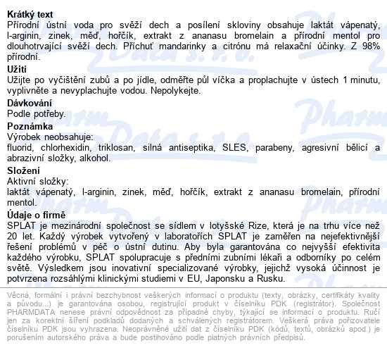 Biomed Citrus Fresh ústní Voda Bio 500ml - popis