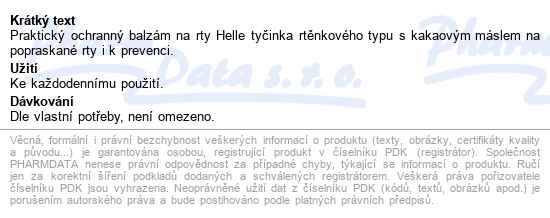 Helle Balzám Na Rty S.o.s. 3.7g - popis