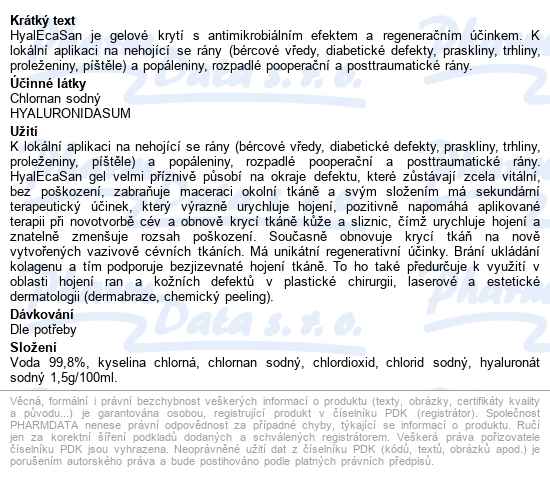 Hyalecasan 30g, tuba s aplikátorem - popis