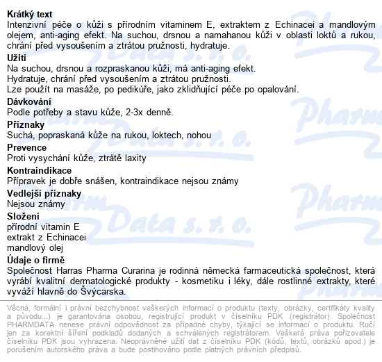 Curarina Vitamin E Krém S Echinaceou 50ml - popis